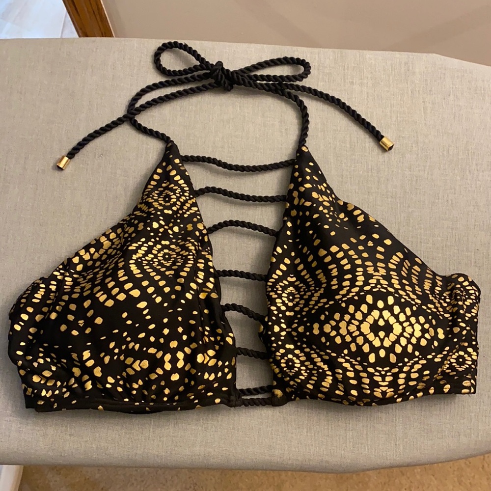 Black w/ Gold Abercrombie & Fitch Bikini Top Sz L